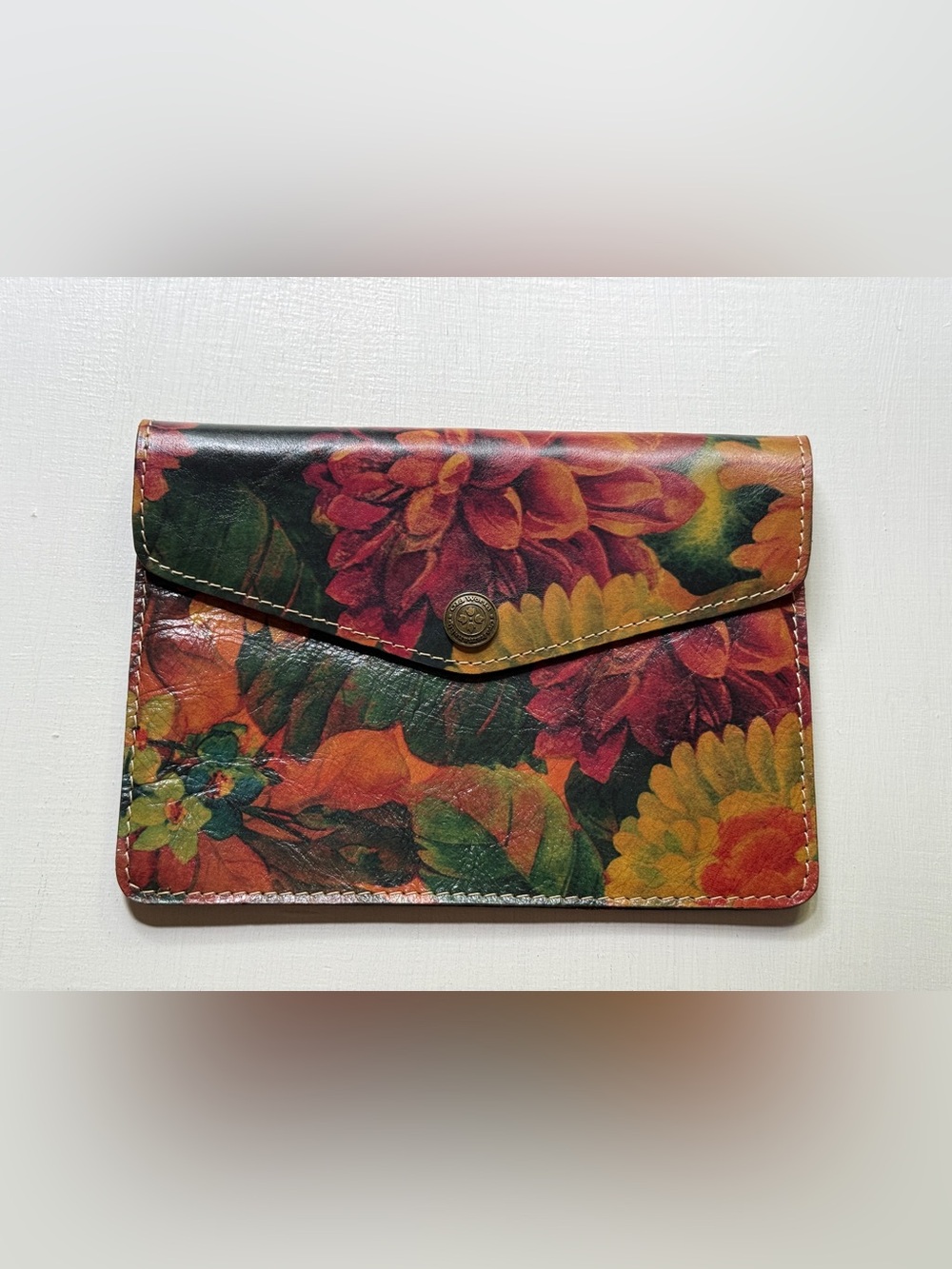NEW PATRICIA NASH Leather Envelope Clutch Heritage Floral Pattern